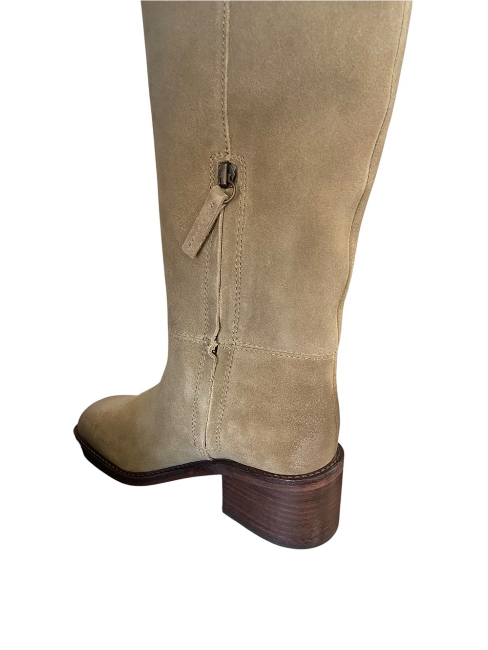 Franco Sarto Knee-High Genuine Leather Boots in Beige Taupe - Picture 6 of 16